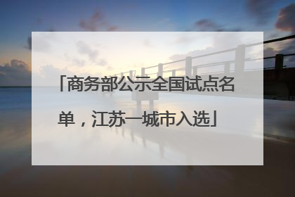 商务部公示全国试点名单，江苏一城市入选
