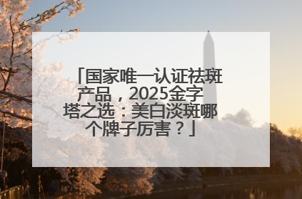 国家唯一认证祛斑产品，2025金字塔之选：美白淡斑哪个牌子厉害？
