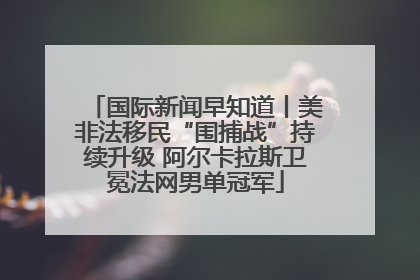 国际新闻早知道丨美非法移民“围捕战”持续升级 阿尔卡拉斯卫冕法网男单冠军