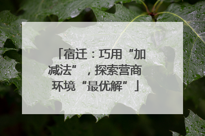 宿迁：巧用“加减法”，探索营商环境“最优解”