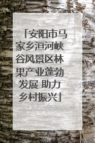 安阳市马家乡洹河峡谷风景区林果产业蓬勃发展 助力乡村振兴