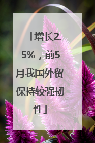 增长2.5%，前5月我国外贸保持较强韧性