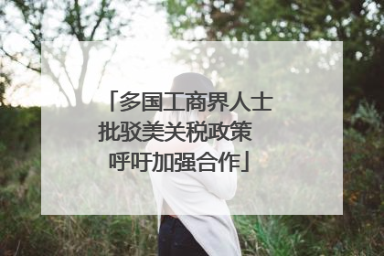 多国工商界人士批驳美关税政策 呼吁加强合作