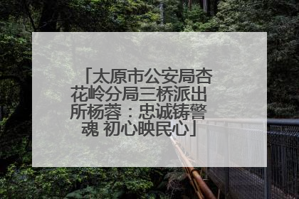 太原市公安局杏花岭分局三桥派出所杨蓉：忠诚铸警魂 初心映民心
