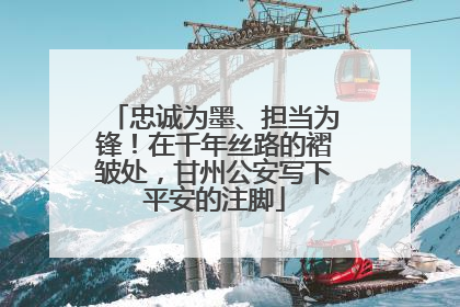 忠诚为墨、担当为锋！在千年丝路的褶皱处，甘州公安写下平安的注脚