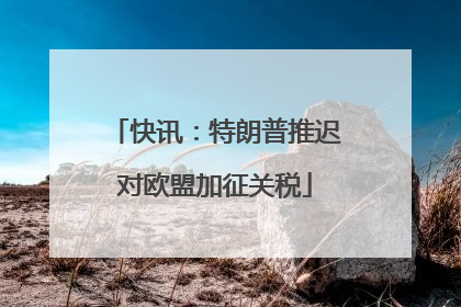 快讯：特朗普推迟对欧盟加征关税