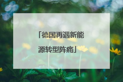 德国再遇新能源转型阵痛