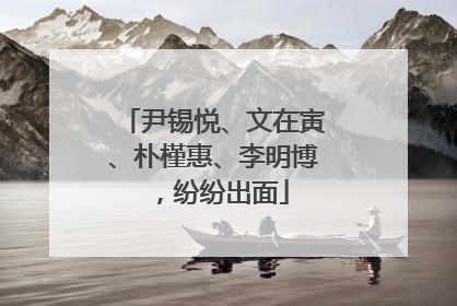 尹锡悦、文在寅、朴槿惠、李明博，纷纷出面