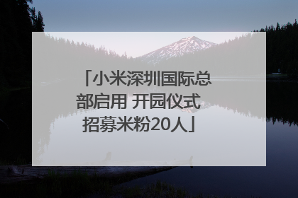 小米深圳国际总部启用 开园仪式招募米粉20人