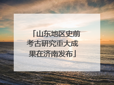 山东地区史前考古研究重大成果在济南发布