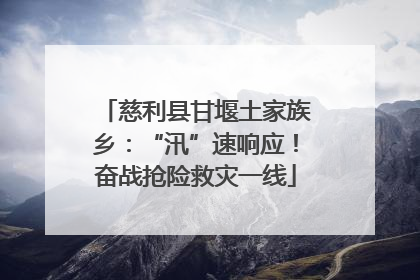 慈利县甘堰土家族乡：“汛”速响应！奋战抢险救灾一线