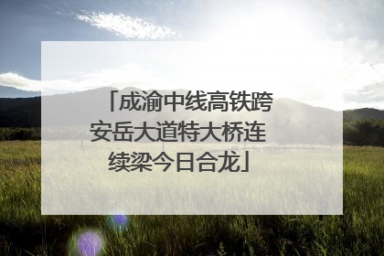 成渝中线高铁跨安岳大道特大桥连续梁今日合龙