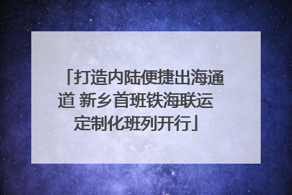 打造内陆便捷出海通道 新乡首班铁海联运定制化班列开行