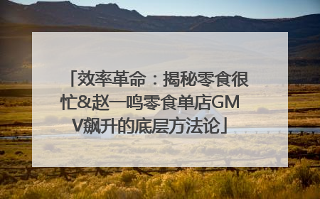 效率革命：揭秘零食很忙&赵一鸣零食单店GMV飙升的底层方法论