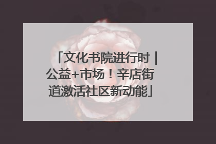 文化书院进行时｜公益+市场！辛店街道激活社区新动能
