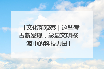 文化新观察｜这些考古新发现，彰显文明探源中的科技力量