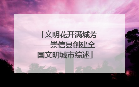 文明花开满城芳——崇信县创建全国文明城市综述
