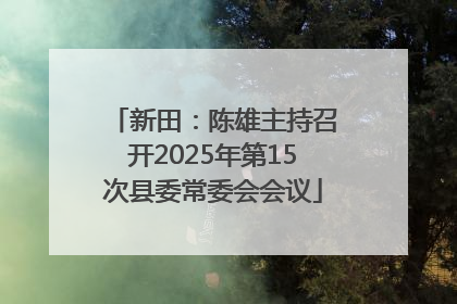 新田：陈雄主持召开2025年第15次县委常委会会议