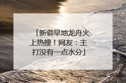 新疆旱地龙舟火上热搜！网友：主打没有一点水分