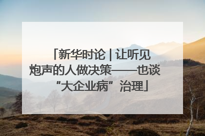新华时论 | 让听见炮声的人做决策——也谈“大企业病”治理