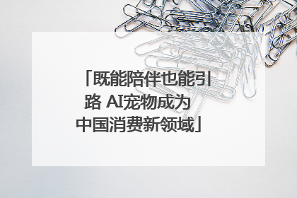 既能陪伴也能引路 AI宠物成为中国消费新领域