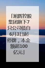 旭辉控股集团旗下7只公司债自6月3日起停牌，本金额超100亿元