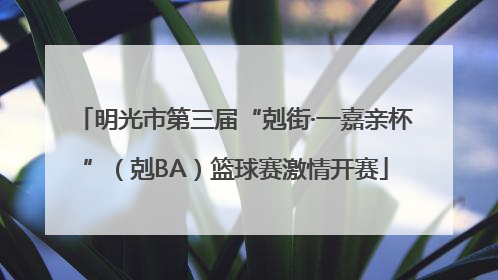 明光市第三届“剋街·一嘉亲杯”（剋BA）篮球赛激情开赛