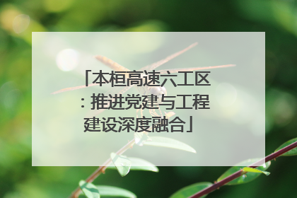 本桓高速六工区：推进党建与工程建设深度融合