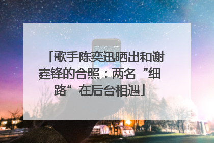 歌手陈奕迅晒出和谢霆锋的合照：两名“细路”在后台相遇