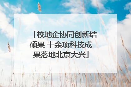 校地企协同创新结硕果 十余项科技成果落地北京大兴