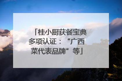 桂小厨获餐宝典多项认证：“广西菜代表品牌”等
