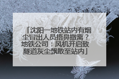 沈阳一地铁站内有烟尘冒出人员捂鼻撤离？地铁公司：风机开启致隧道灰尘飘散至站内