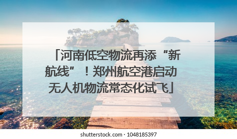 河南低空物流再添“新航线”！郑州航空港启动无人机物流常态化试飞
