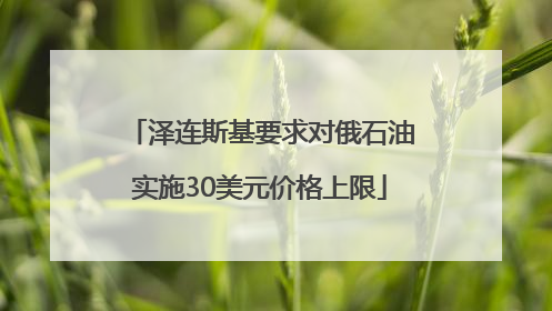 泽连斯基要求对俄石油实施30美元价格上限