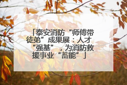 泰安消防“师傅带徒弟”成果展：人才“强基”，为消防救援事业“蓄能”