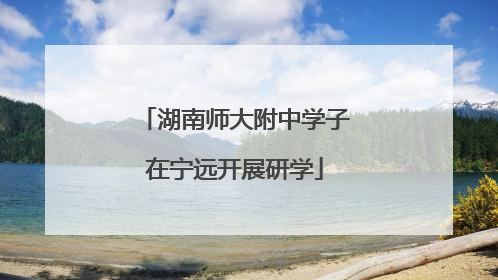 湖南师大附中学子在宁远开展研学