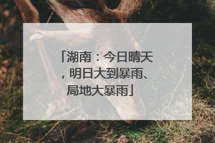 湖南：今日晴天，明日大到暴雨、局地大暴雨