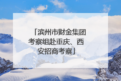 滨州市财金集团考察组赴重庆、西安招商考察