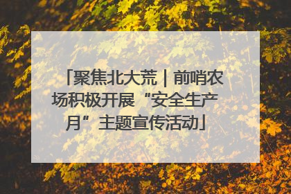 聚焦北大荒｜前哨农场积极开展“安全生产月”主题宣传活动