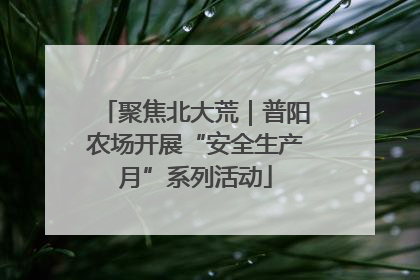 聚焦北大荒｜普阳农场开展“安全生产月”系列活动