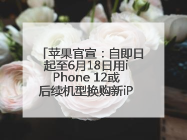 苹果官宣：自即日起至6月18日用iPhone 12或后续机型换购新iPhone，可享额外折抵优惠