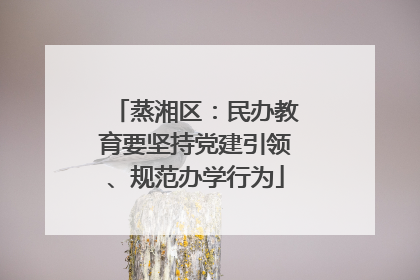 蒸湘区：民办教育要坚持党建引领、规范办学行为