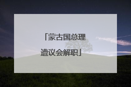 蒙古国总理遭议会解职