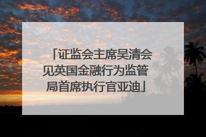 证监会主席吴清会见英国金融行为监管局首席执行官亚迪
