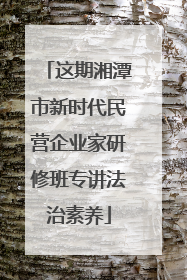 这期湘潭市新时代民营企业家研修班专讲法治素养