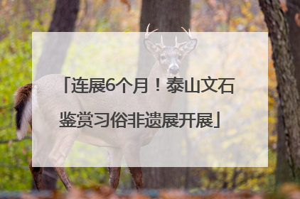 连展6个月！泰山文石鉴赏习俗非遗展开展