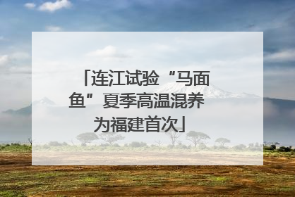 连江试验“马面鱼”夏季高温混养 为福建首次