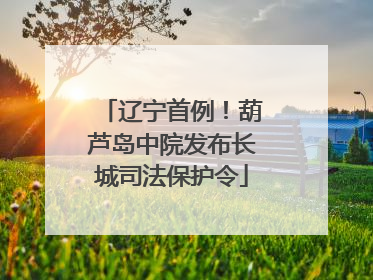 辽宁首例！葫芦岛中院发布长城司法保护令