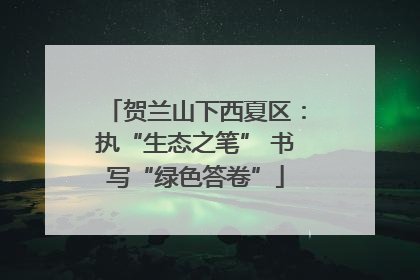 贺兰山下西夏区：执“生态之笔” 书写“绿色答卷”