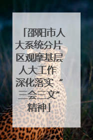 邵阳市人大系统分片区观摩基层人大工作 深化落实“三会三文”精神